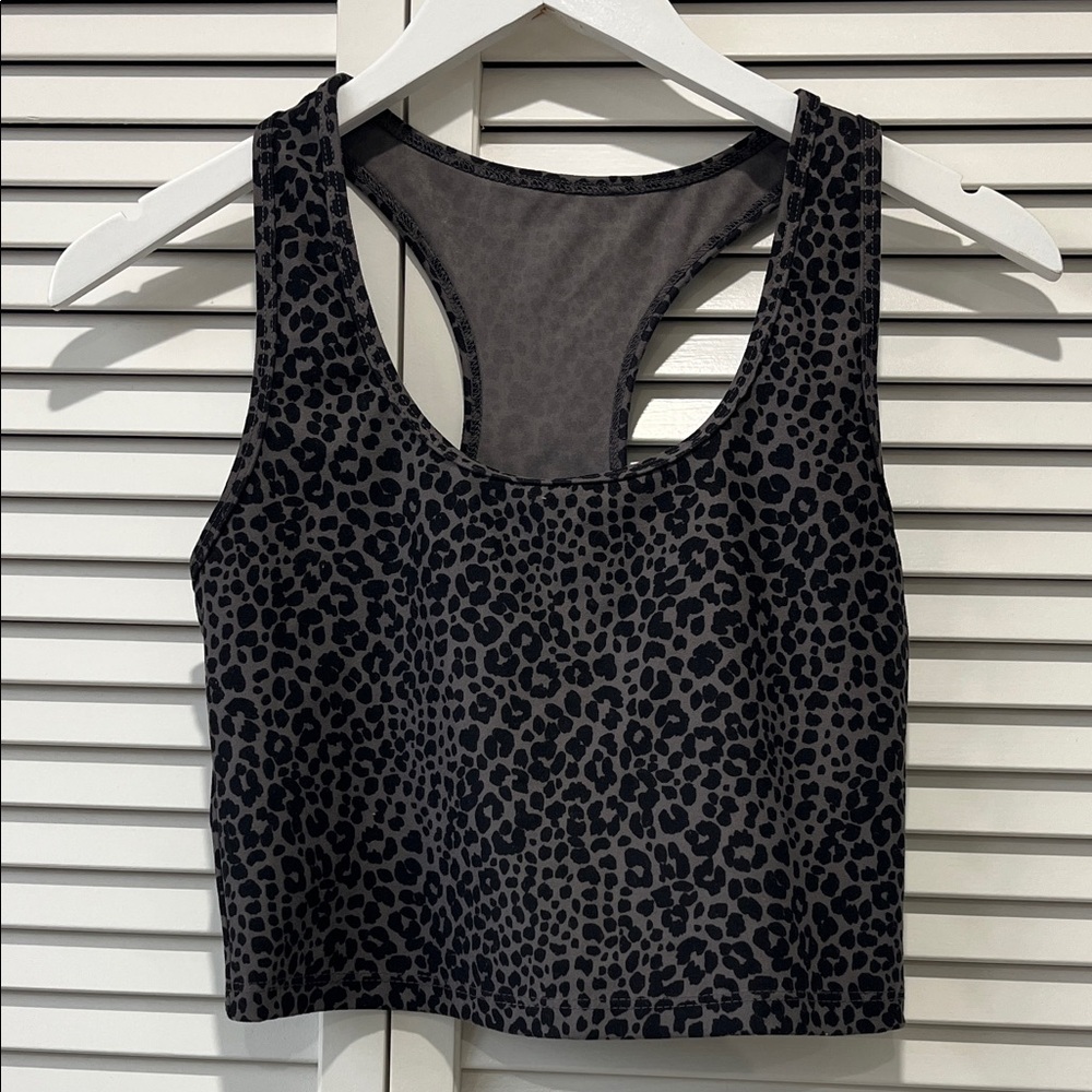 H&M Dark Gray Animal Print Top